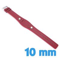 Bracelet de force rouge 10 mm cuir synthétique