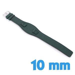Bracelet montre poignet de force 10 mm Vert foncé lisse