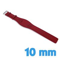 Bracelet Cuir Synthétique lisse Rouge 10 mm