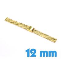 Bracelet en acier doré inoxydable 12 mm