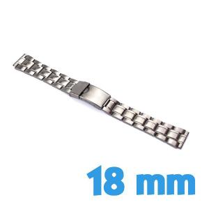 Bracelet de reparation montre noir 18 mm