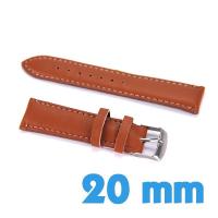 Bracelet cuir montre camel 20 mm