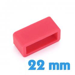 Passant de montre silicone rouge large 22 mm