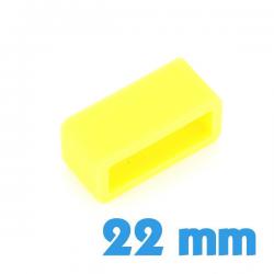 Passant montre silicone Jaune 22 mm