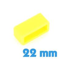 Passant montre silicone Jaune 22 mm 