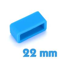 Passant montre large en silicone bleu