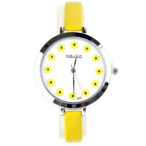 Montre fleur jaune pour femme