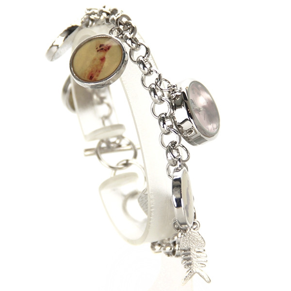 Bracelet Fantaisie Femme Lucia Avec Breloques - Argenté, Longueur 19-20cm, Neuf