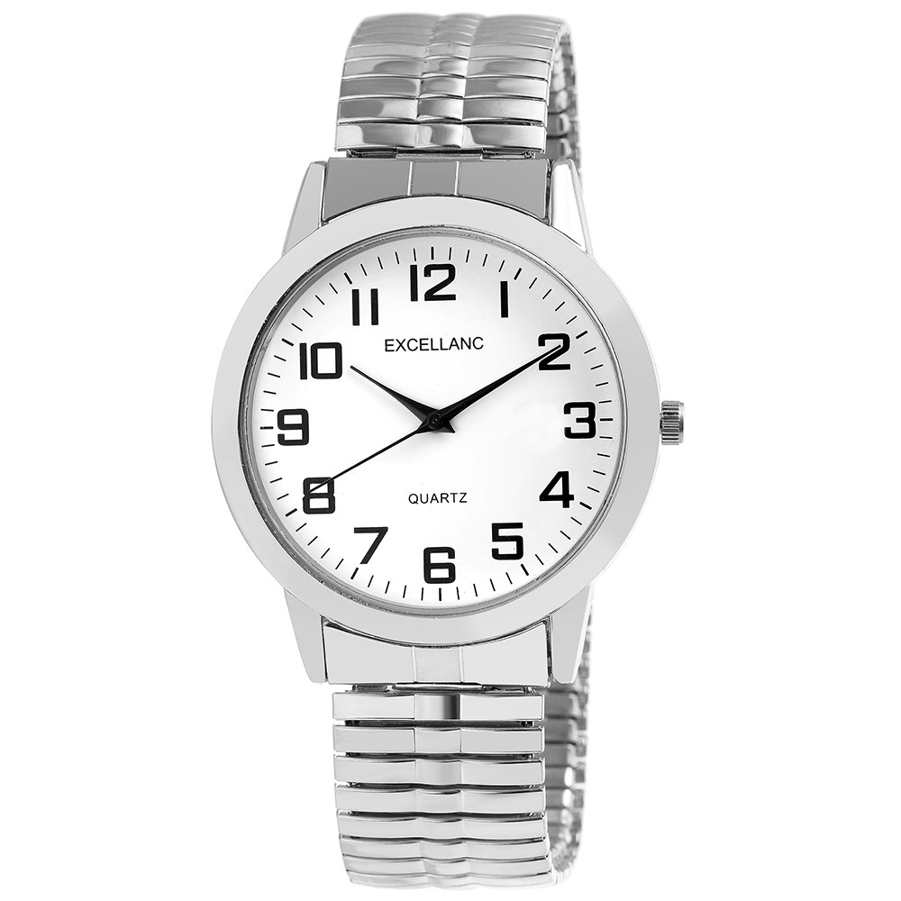 Montre Homme/Mixte Anigo - Cadran Blanc & Bracelet Métal Argenté Élastique - Neuf Sans étiquette