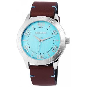 Montre cuir Pu cadran circulaire bleu