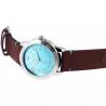 Montre cuir Pu cadran circulaire bleu