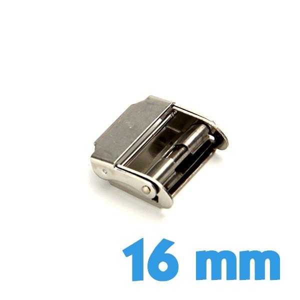 Bracelet fermoir Coulissant Argenté 8 mm Acier Inoxydable montre