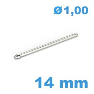 Axe fendu diamètre 1 mm Longueur : 14 mm pour bracelet métal