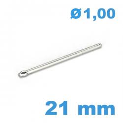 Barre fendue 21 mm pour bracelet métal de montre diamètre 1 mm