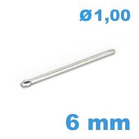 Clavette fendue 6mm pour bracelet métal  diamètre 1 mm