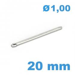 Tige fendue diamètre 1 mm Longueur : 20 mm bracelet métal