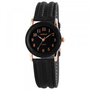 Montre femme noir et or