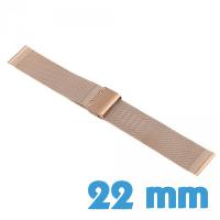 Bracelet mailles milanaises 22mm Cuivre de montre Acier Inoxydable