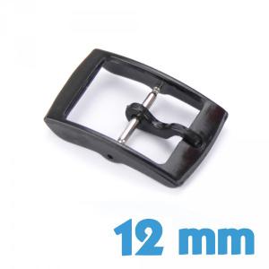 Attache ardillon 12 mm noir plastique