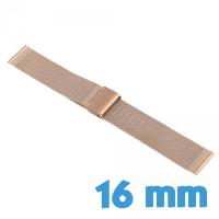 Bracelet mailles milanaises montre or rose Acier Inoxydable 1.6 cm