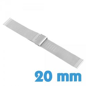 Bracelet mailles milanaises montre Argenté Acier Inoxydable 2 cm