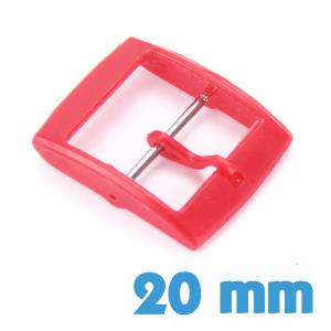 Fermoir 20 mm rouge plastique ardillon