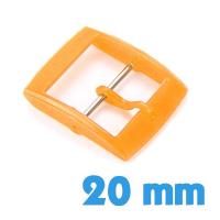 Boucle orange 20 mm plastique ardillon
