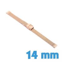 Bracelet mailles milanaises 1.4 cm Cuivre de montre Acier Inoxydable