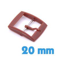 Boucle ardillon plastique brun 20 mm