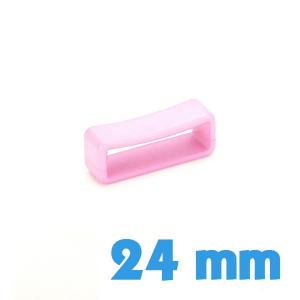 Passant de montre silicone rose 24 mm