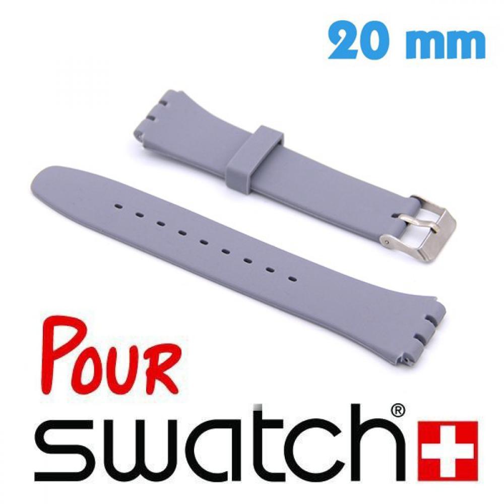 Bracelet De Montre Gris 20 Mm - Simili Cuir - Boucle Argentée - Neuf Sans étiquette