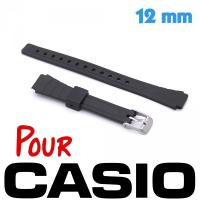 Bracelet Casio 12 mm plastique noir souple