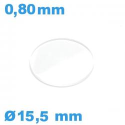 Verre Saphir Montre 15.5*0.80 mm Plat