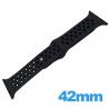 Bracelet Apple Watch 42 - 44 mm Silicone Noir à trous