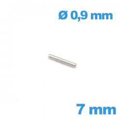 Tige cylindrique pour bracelet métal  Longueur : 7 mm diamètre 0.9 mm 