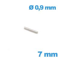Tige cylindrique pour bracelet métal  Longueur : 7 mm diamètre 0.9 mm 