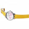 Montre jaune pour femme avec coeurs