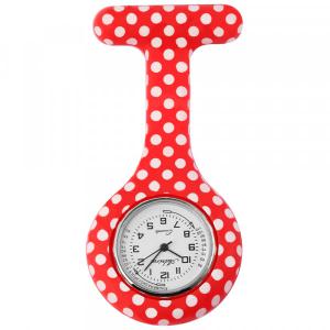 Montre Infirmière Rouge à Pois Blancs