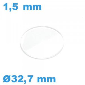 Verre de Montre 32,7 x 1.5 mm Biseauté