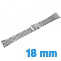 Bracelet Montre Extensible Argenté 18 mm Acier Inoxydable