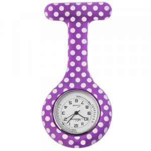 Montre Infirmière Originale à Pois - Violet