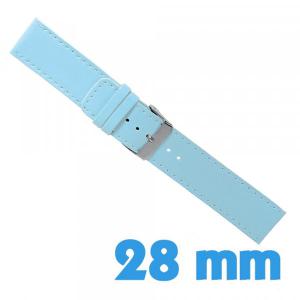 Bracelet pour Montre 28 mm Bleu Cuir PU