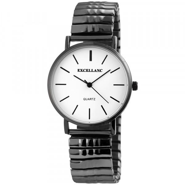 Montre Femme Clasixx - Bracelet élastique Argenté Et Noir - Neuf Avec étiquettes