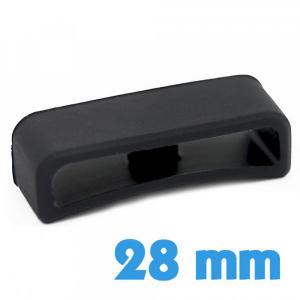 Passant Silicone Noir 28 mm pour GARMIN ET FITBIT