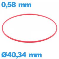 Joint pour montre ISO Swiss étanchéité 40,34 X 0,58 mm   cylindrique  rouge