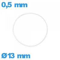 Joint transparent 13 X 0,5 mm O-ring d'horlogerie silicone
