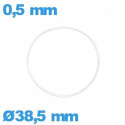 Joint pour horlogerie 38,5 X 0,5 mm étanchéité transparent silicone  torique