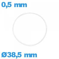 Joint pour horlogerie 38,5 X 0,5 mm étanchéité transparent silicone  torique
