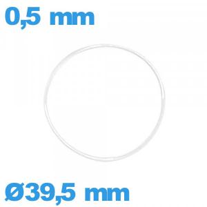 Joint silicone  de montre 39,5 X 0,5 mm torique  étanchéité transparent