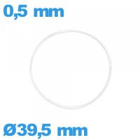 Joint silicone  de montre 39,5 X 0,5 mm torique  étanchéité transparent